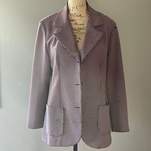 Small checkered plaid blazer